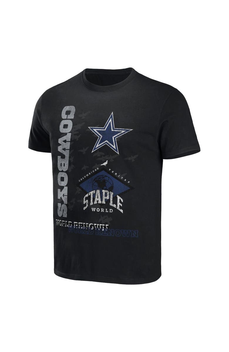 STAPLE Men's NFL x Staple Black Dallas Cowboys World Renowned T-Shirt, Alternate, color,