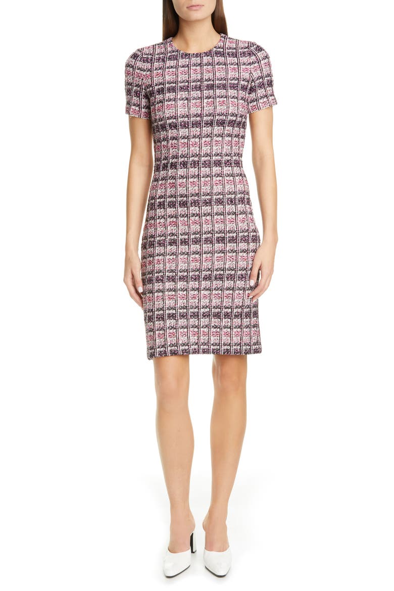 Monarch Textured Tweed Knit Sheath Dress, Main, color, CAMELLIA MULTI
