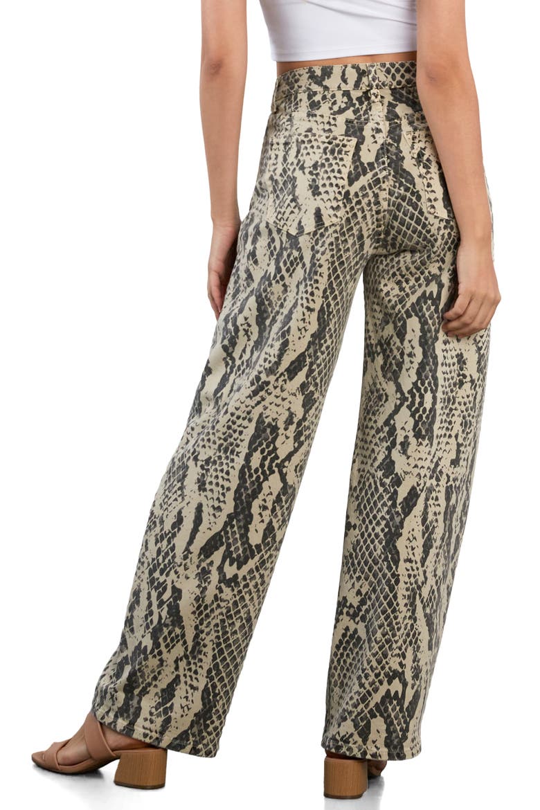 Relaxed Barrel Leg Jeans, Alternate, color, GREY SNAKE