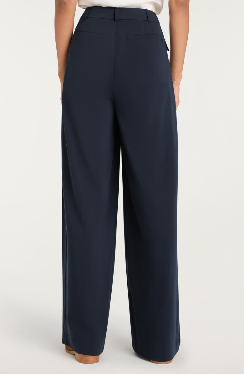Cinq à Sept Leora Pleated Wide Leg Pants, Alternate, color, Navy