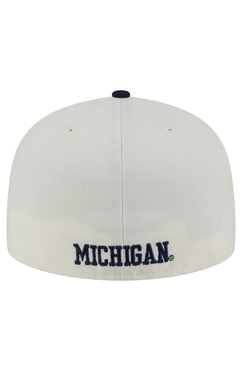 New Era Men's New Era Cream Michigan Wolverines Chrome 59FIFTY Fitted Hat, Alternate, color, 