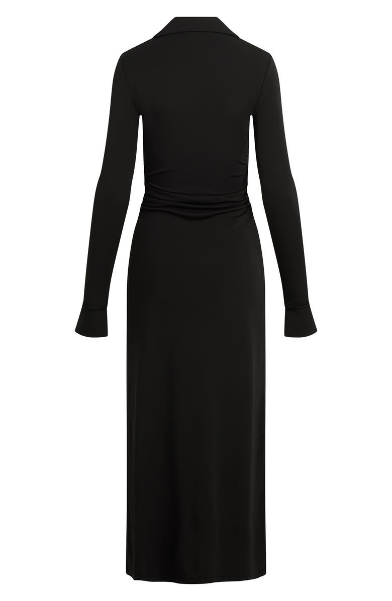 Favorite Daughter The Naomi Ruched Long Sleeve Maxi Dress, Alternate, color, Black