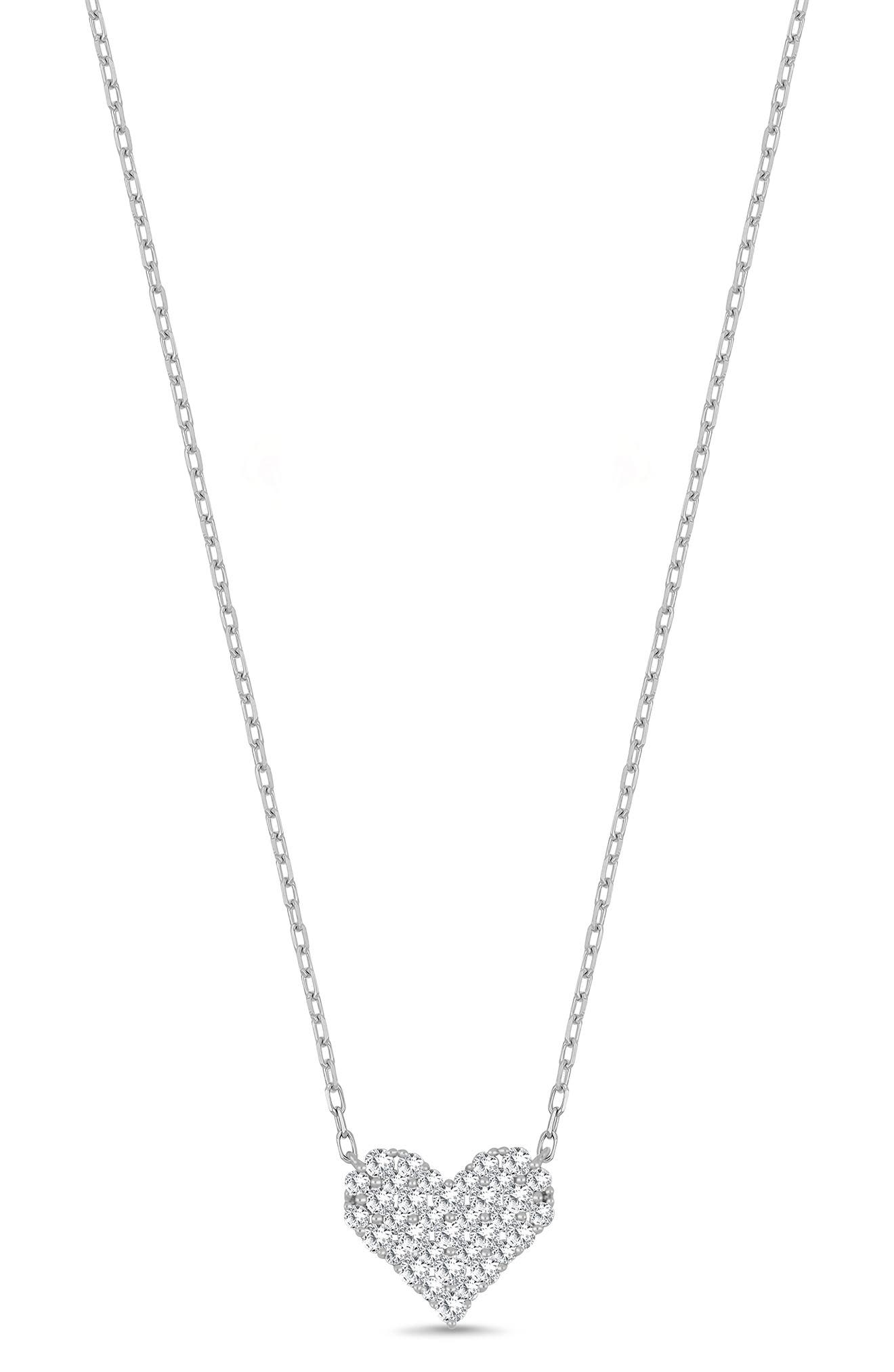 Bony Levy Liora 18K White Gold Pavé Diamond Heart Pendant Necklace