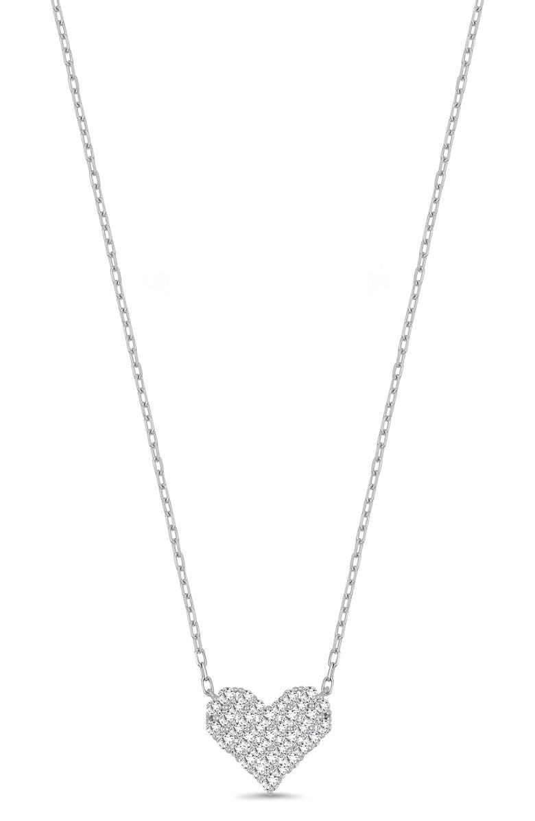 Bony Levy Liora 18K White Gold Pavé Diamond Heart Pendant Necklace, Main, color, 18K White Gold