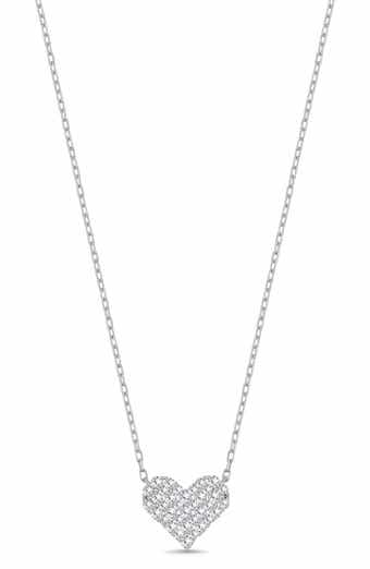 Liora 18K White Gold Pavé Diamond Heart Pendant Necklace
