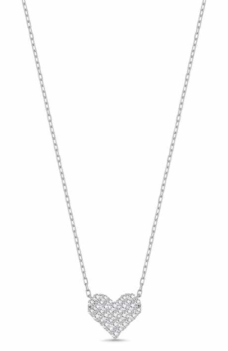 Bony Levy Liora 18K White Gold Pavé Diamond Heart Pendant Necklace