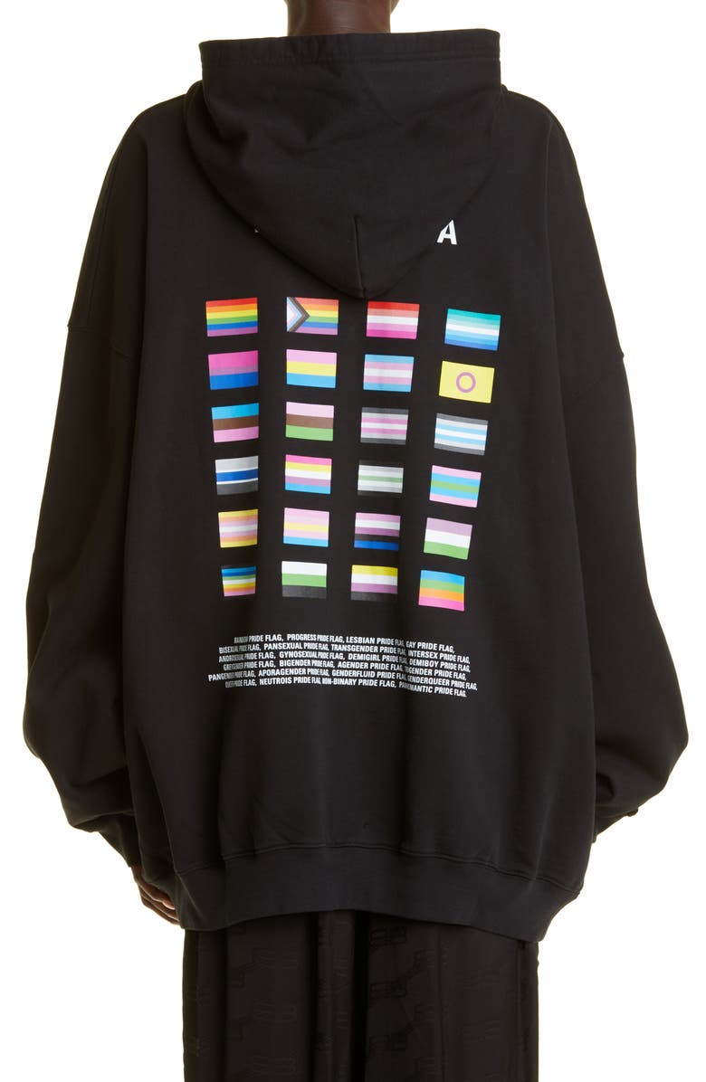 Balenciaga Pride 2022 Cotton Graphic Hoodie, Alternate, color, 