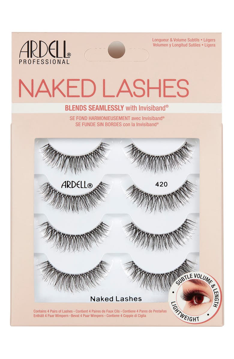 ARDELL Naked 420 Fake Lashes - Pack of 4, Main, color, Black