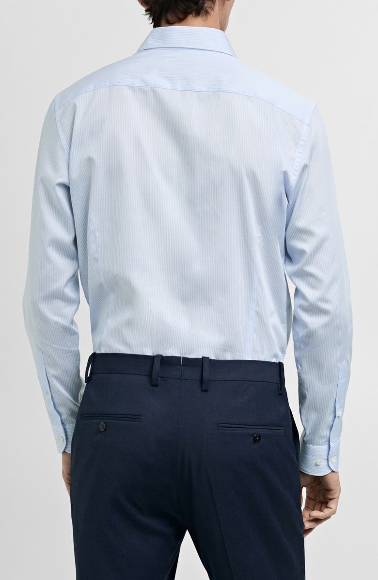 MANGO Slim Fit Stripe Cotton Button-Up Shirt, Alternate, color, 