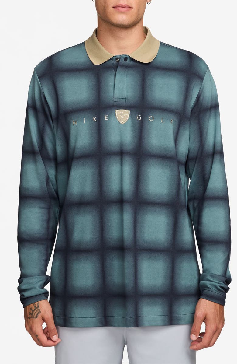 Nike Check Plaid Polo, Main, color, Mineral Slate/ Limestone