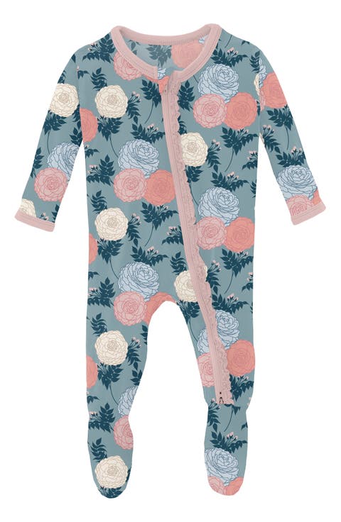 Floral Print Fitted One-Piece Pajamas (Baby)