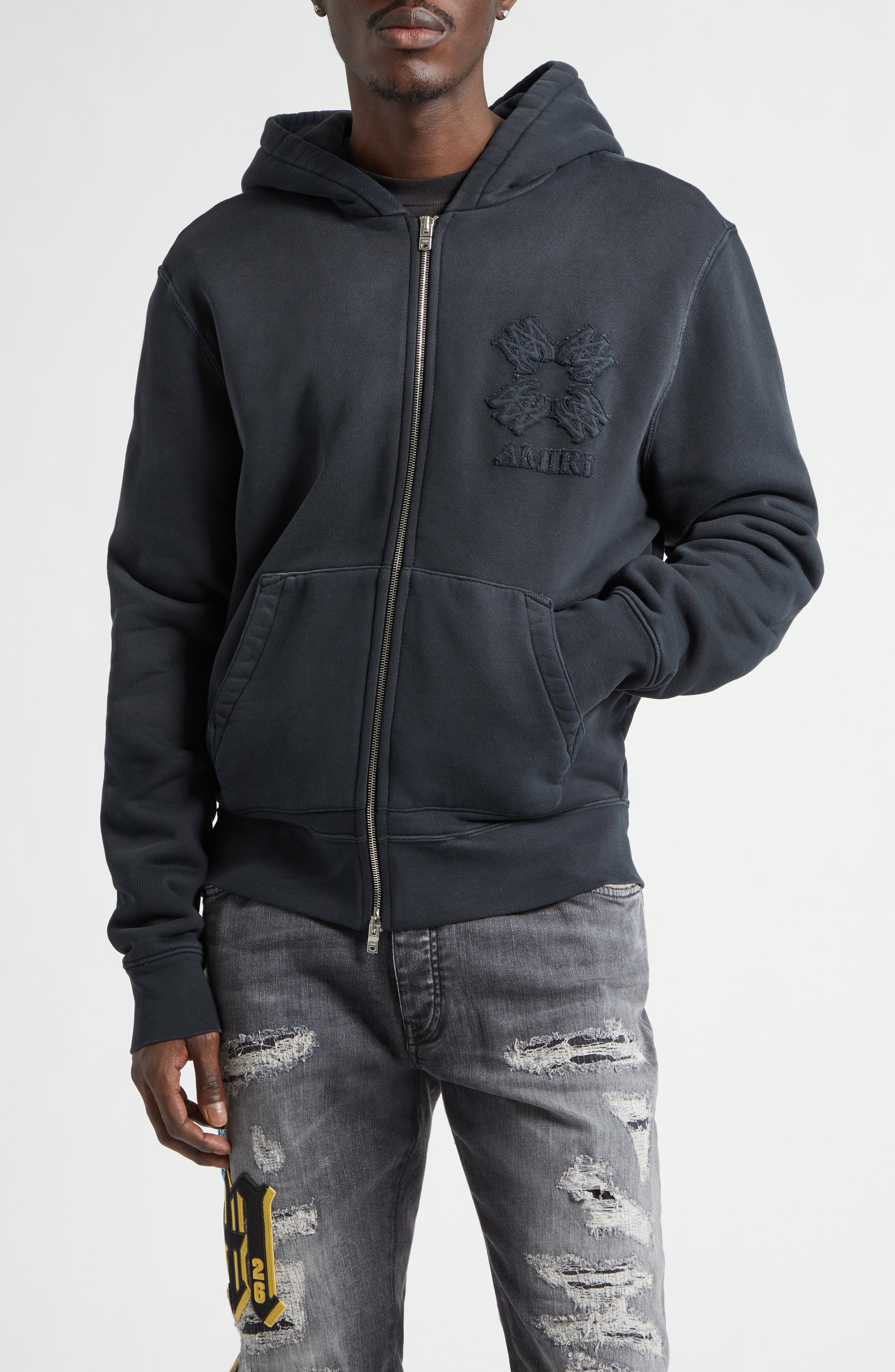 MA Quad Appliqué Cotton Zip-Up Hoodie (Men) | Nordstrom