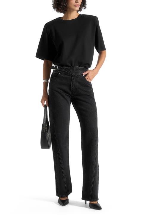 Loane Twist Leg Boyfriend Jeans With Waist Adjuster