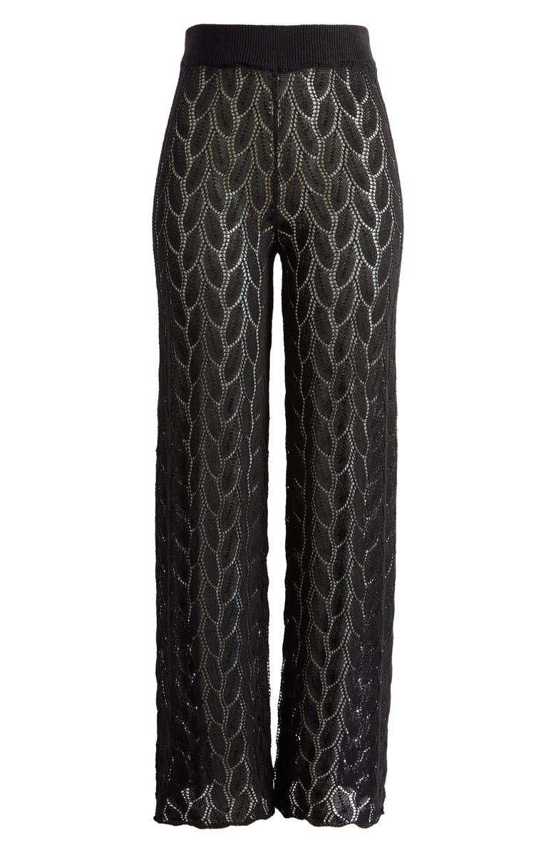 Topshop Flare Open Stitch Knit Pants, Alternate, color, 