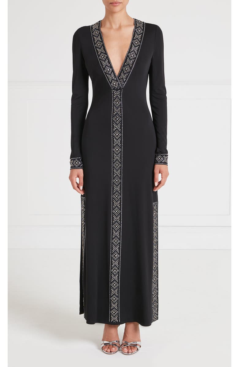 Temperley London Gallantry V-Neck Dress, Main, color, Black