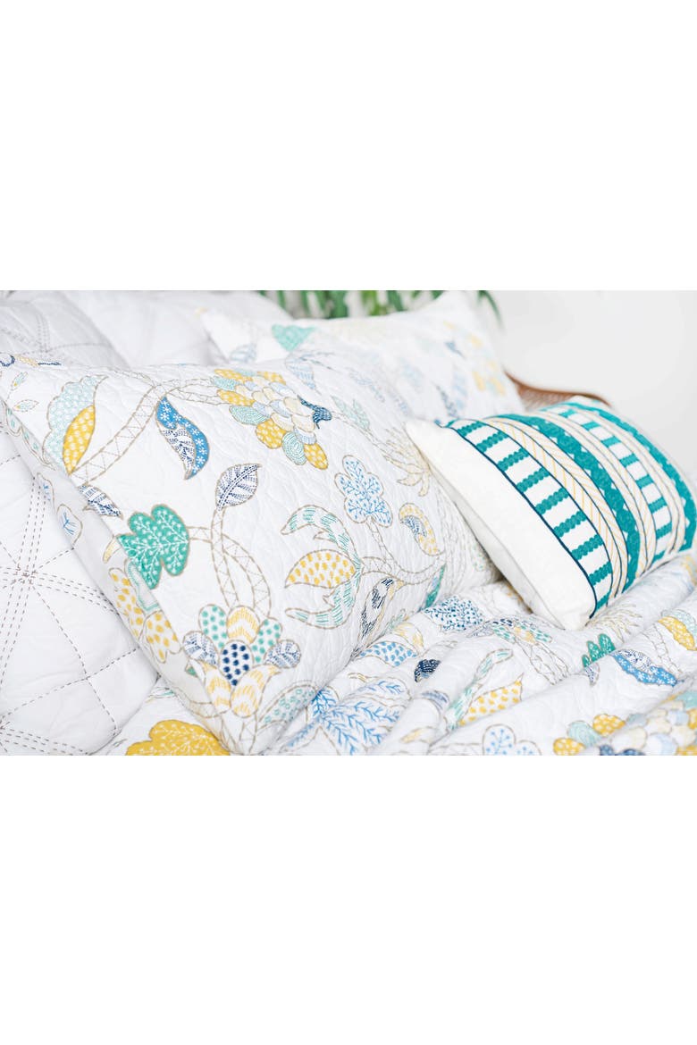 20" x 26" Colonial Williamsburg Brie Lagoon Cotton Standard Sham - Machine Washable, Alternate, color, Blue
