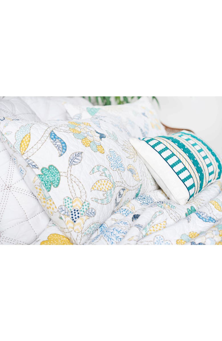 carol & frank 20" x 26" Colonial Williamsburg Brie Lagoon Cotton Standard Sham - Machine Washable, Alternate, color, Blue