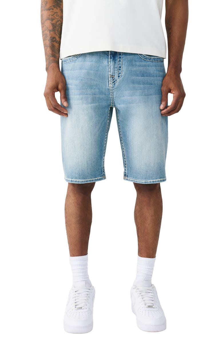 True Religion Bobby Baggy Denim Shorts, Main, color, Party Pulse Medium Wash