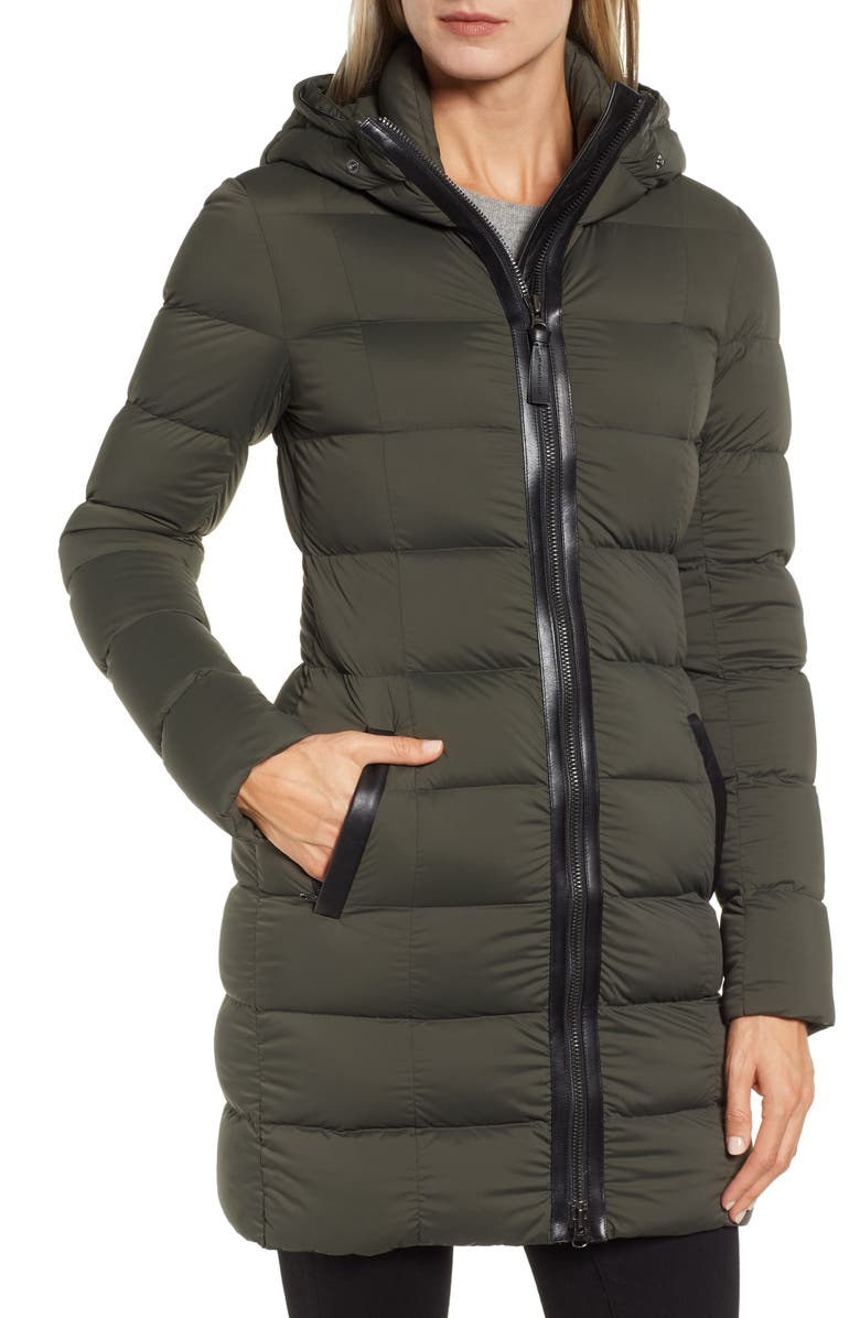 Mackage Calla Genuine Fox Fur Trim Hooded Down Coat, Alternate, color, 