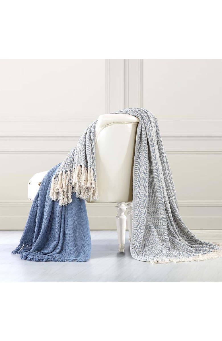 Modern Threads Batik Cotton Throw - Set of 2 - Dusty Blue, Alternate, color, 