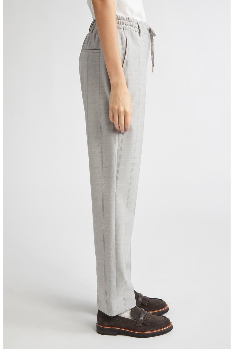 Stripe Stretch Wool Flannel Narrow Leg Pants, Alternate, color, LIGHT GRAY MELANGE