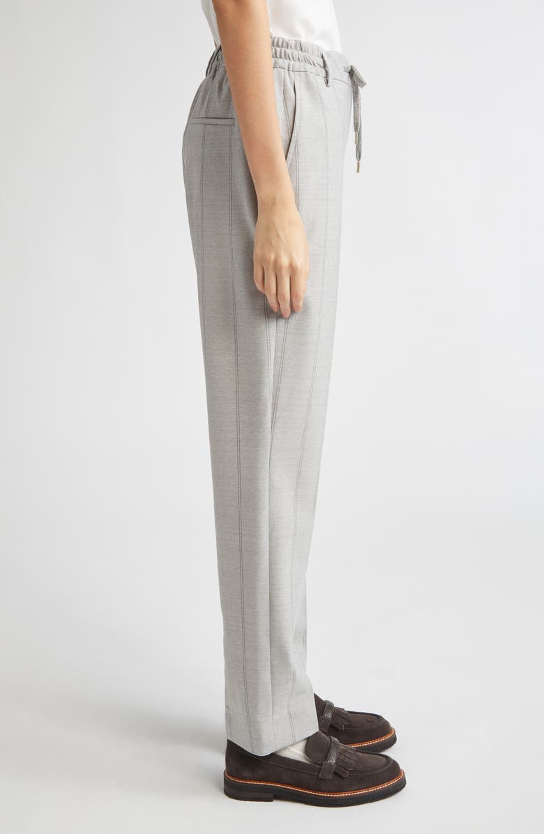 Eleventy Stripe Stretch Wool Flannel Narrow Leg Pants, Alternate, color, Light Gray Melange