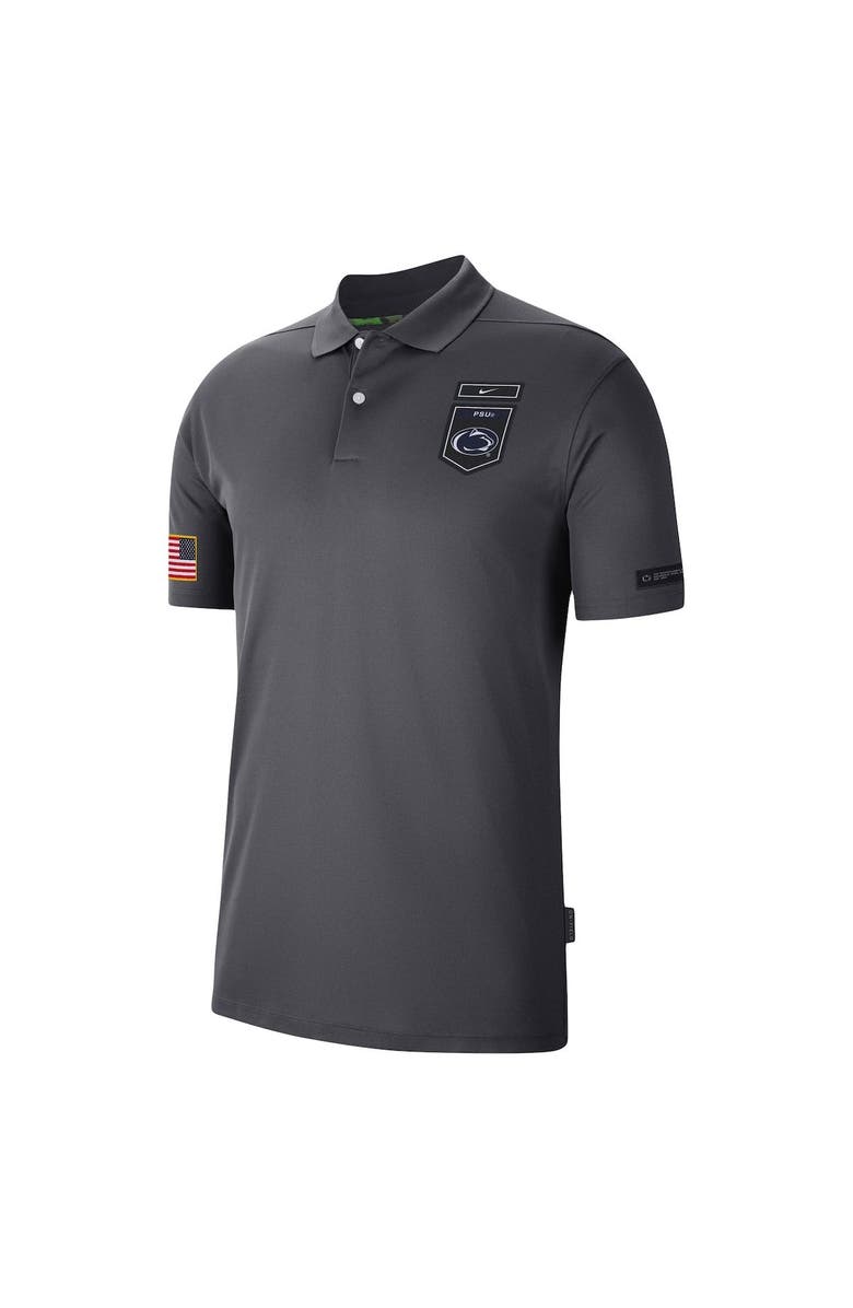 Nike Men's Nike Anthracite Penn State Nittany Lions Victory Military Appreciation Performance Polo, Alternate, color, 