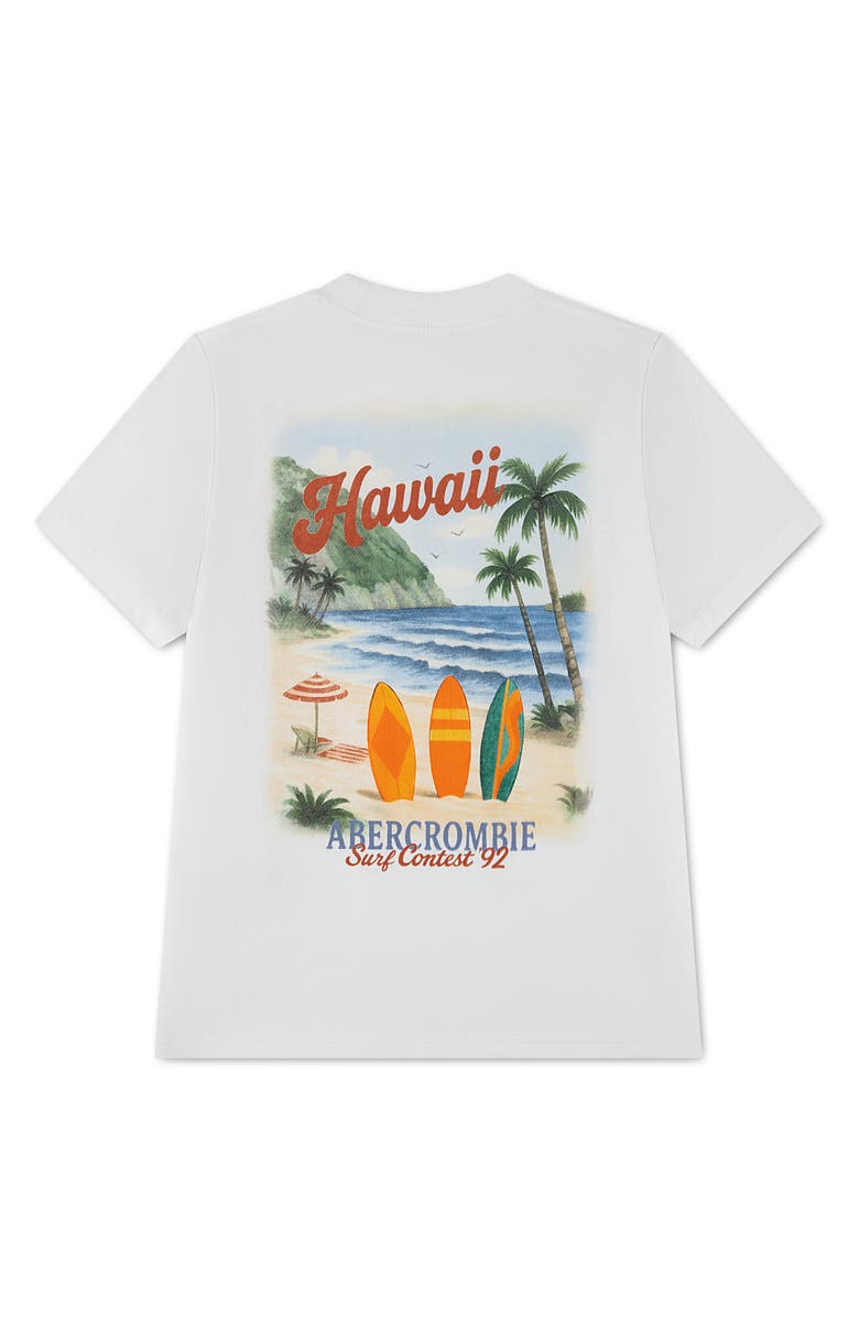 abercrombie kids Kids' Amalfi Coast Surf Contest Graphic T-Shirt, Alternate, color, Bright White