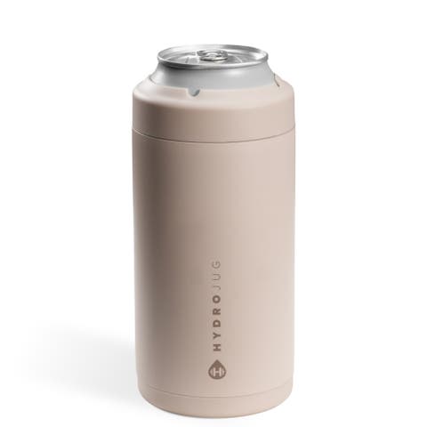 Standard Can Cooler, Insulated Stainless Steel Cup with Screw-Top Ring & Non-Slip Rubber Base