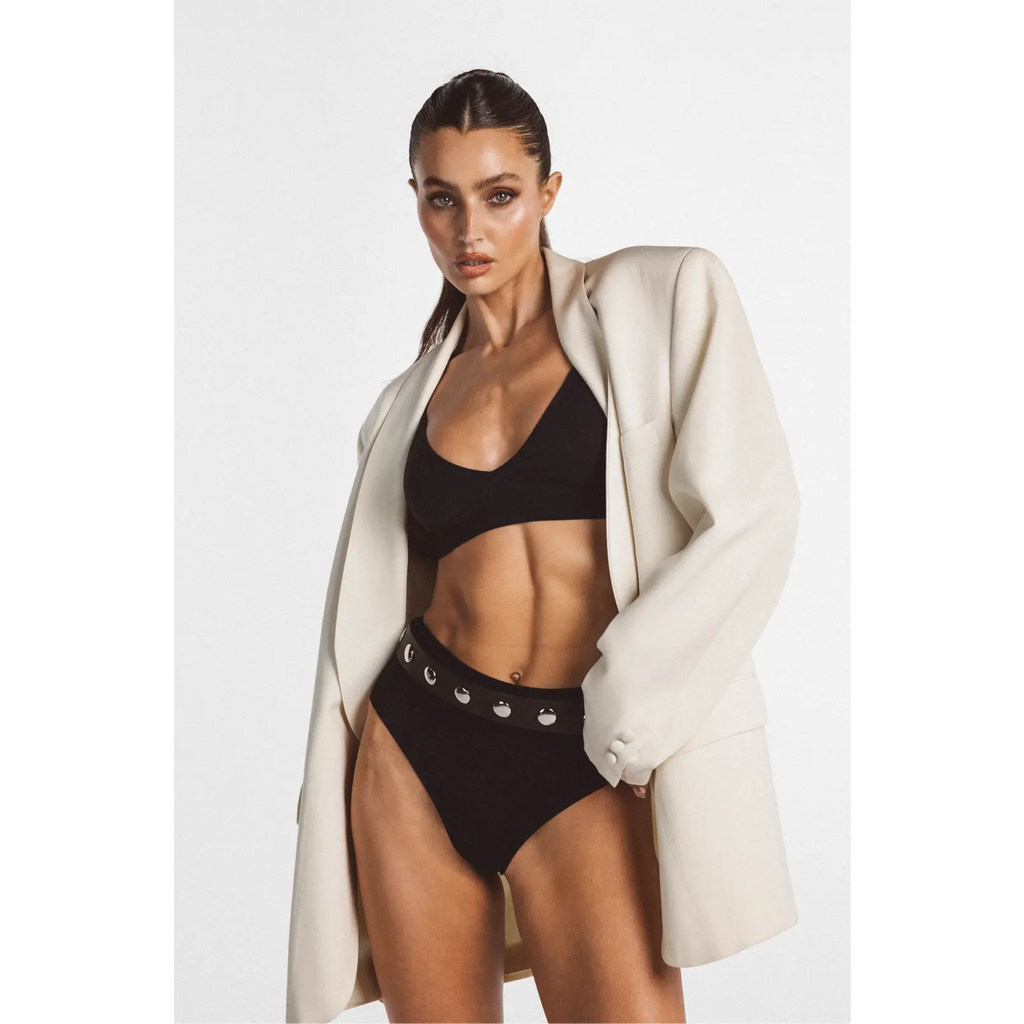 Ldma High Sculpt Thong Rib In Black