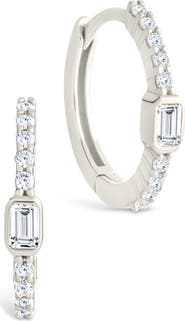 Sterling Forever Cubic Zirconia Hoop Earrings