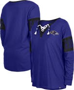 New Era Women's New Era Black Baltimore Ravens Lace-Up Notch Neck Long Sleeve T-Shirt