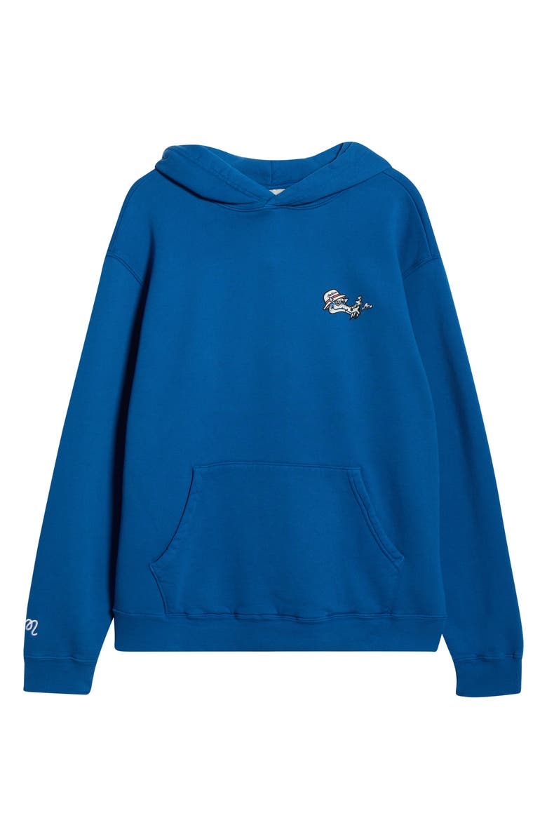 Malbon Golf Fesque Dragon Cotton Hoodie, Alternate, color, Blue