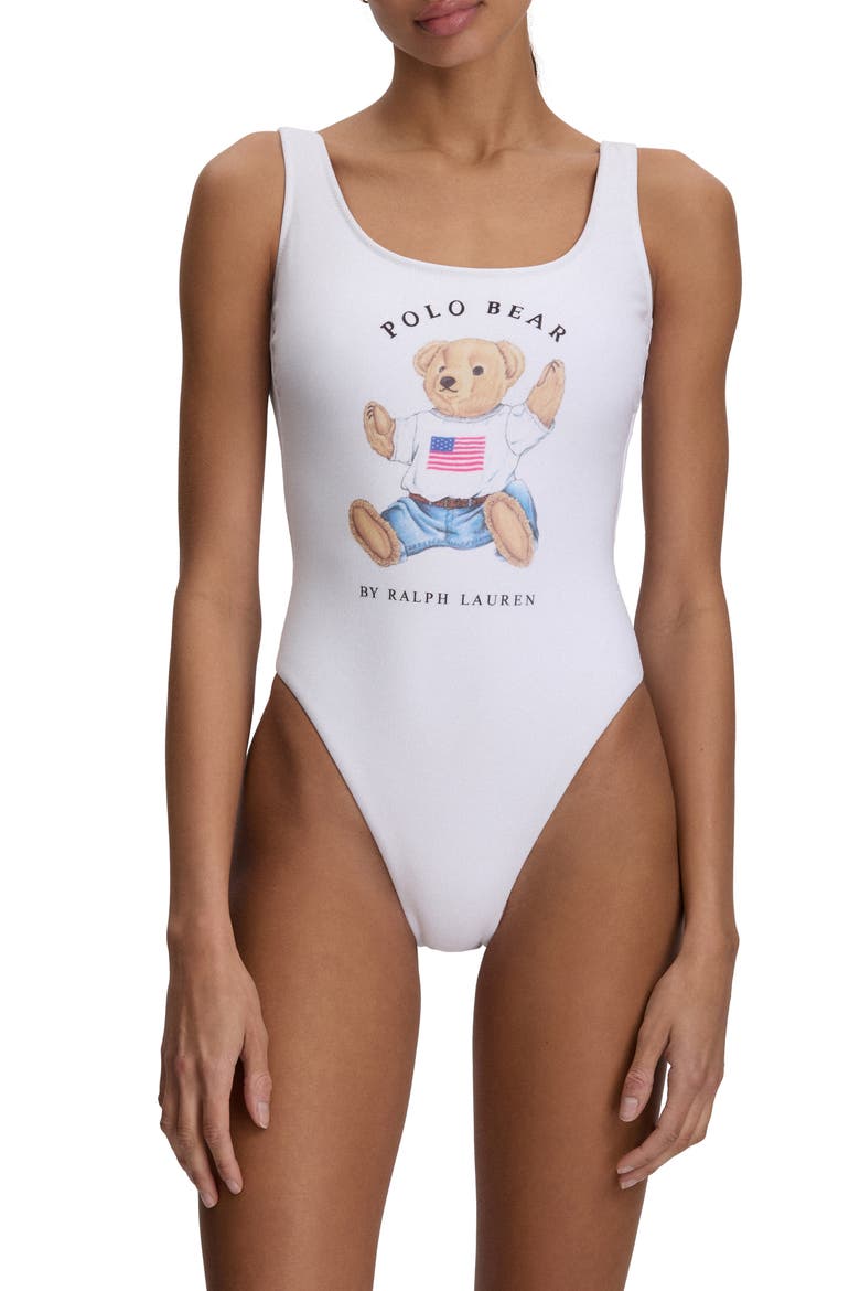 Scoop One-Piece Swimsuit, Main, color, WHITE