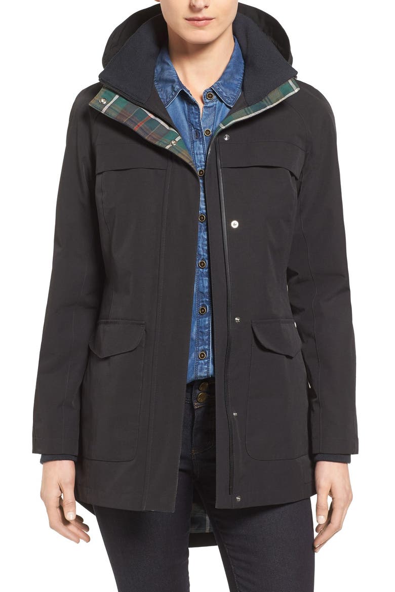 Hooded Raincoat, Main, color, BLACK