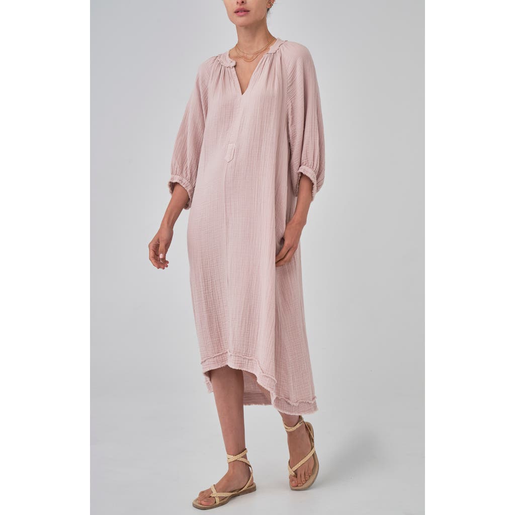 Ocean + Main Ocean+main Gauze Dress With Pockets In Shell Pink