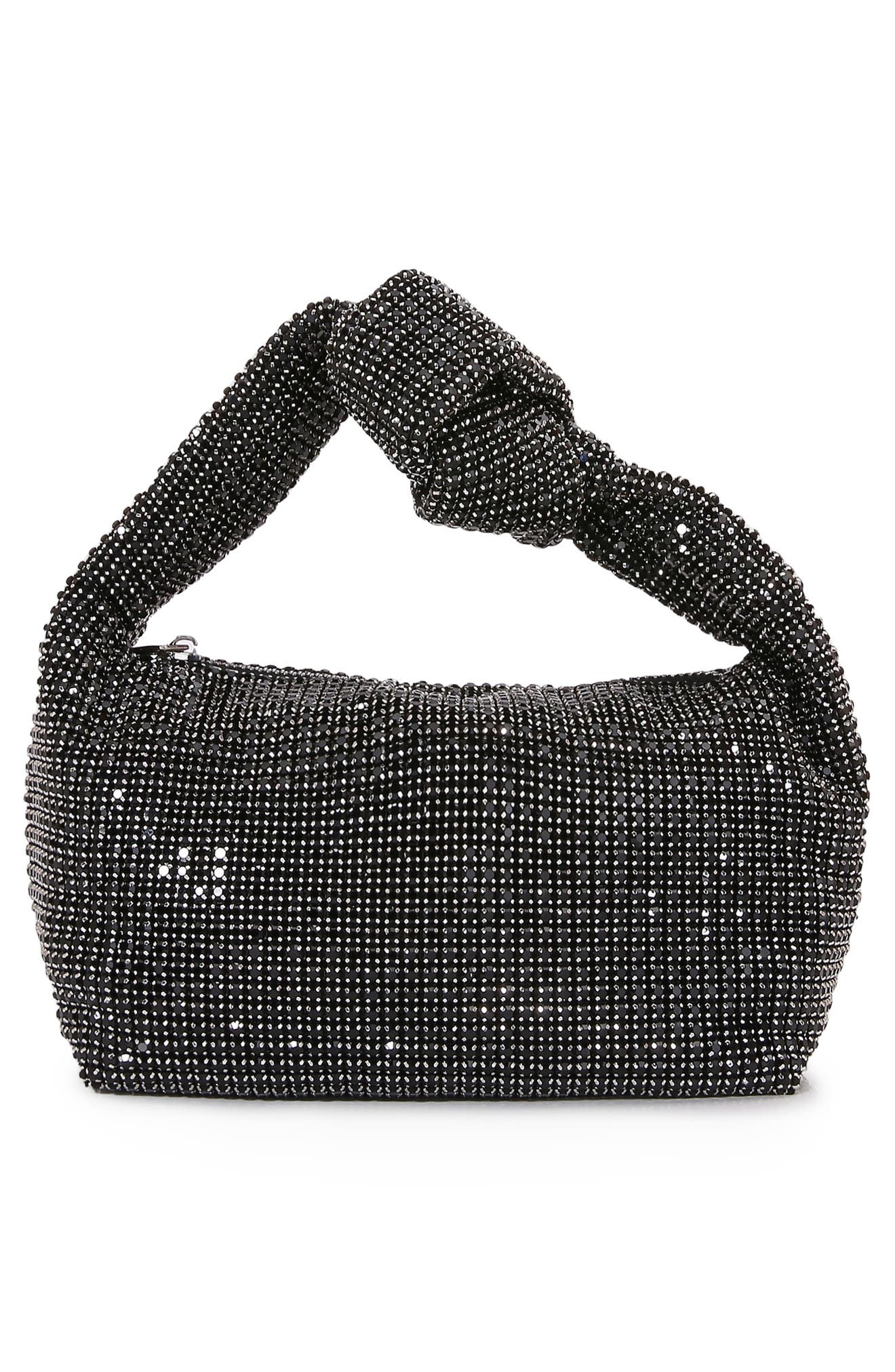 BERNESS Knotted Handle Rhinestone Bag, Alternate, color, Black