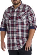 True Nation by DXL Big & Tall Plaid Rolled-Sleeve Sport Shirt
