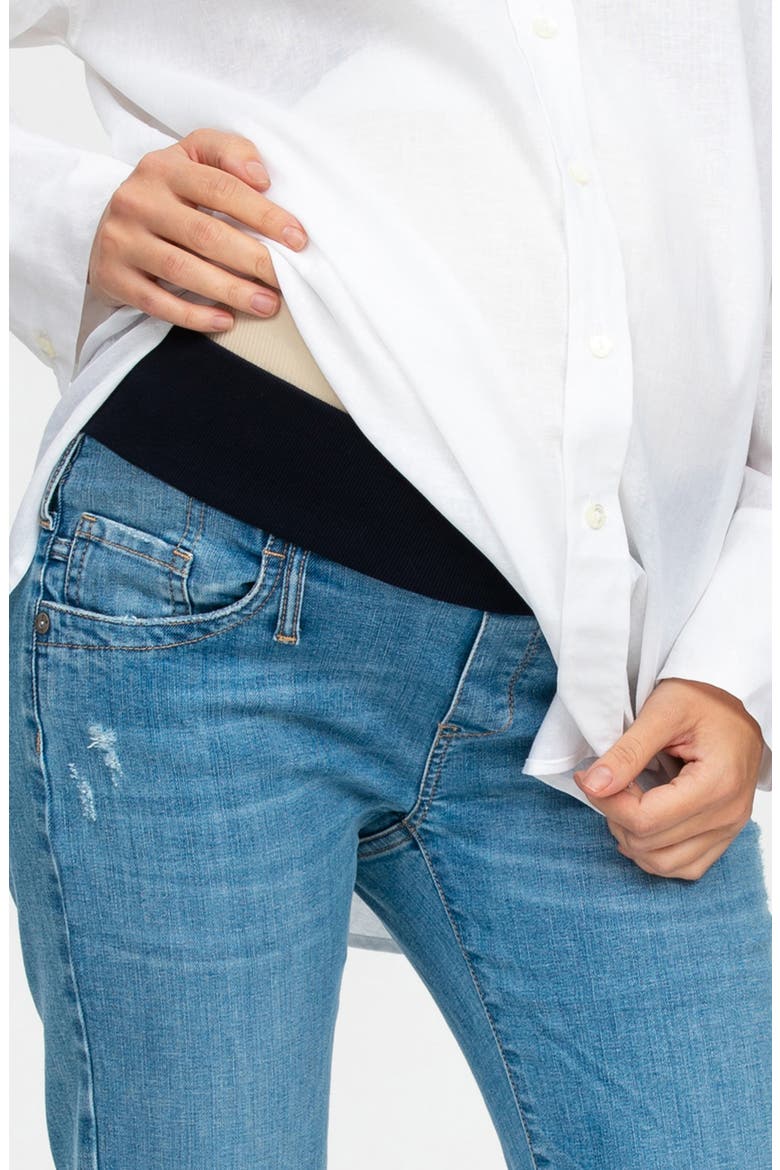 Extra Long Straight Leg Maternity Jeans, Alternate, color, LIGHT/ PASTEL BLUE