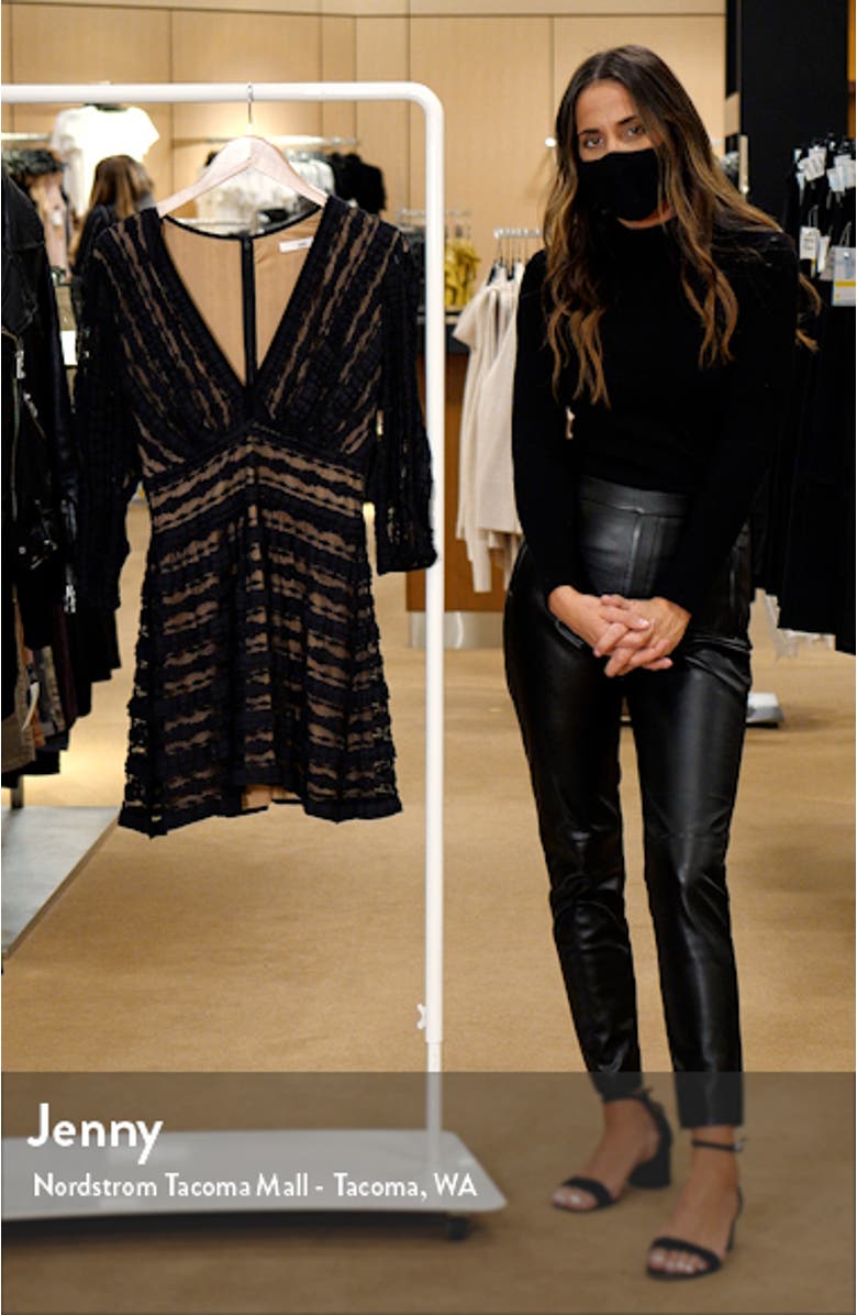 Tadashi Shoji Crinkle Lace Long Sleeve Dress, sales video thumbnail