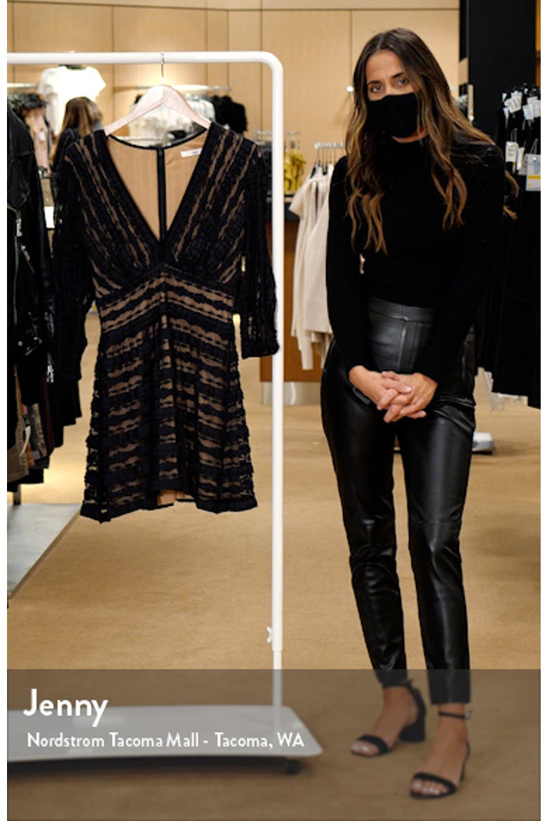 Tadashi Shoji Crinkle Lace Long Sleeve Dress video