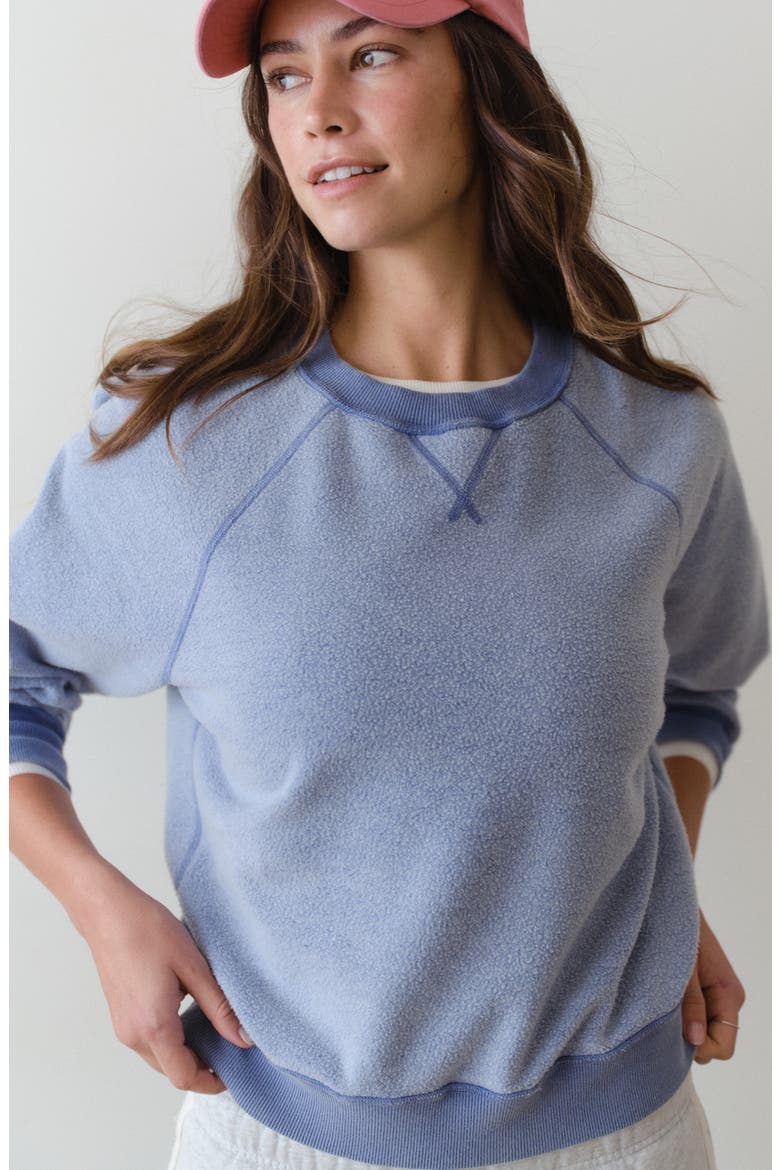 Cloud 9 Fleece Reversible Sweatshirt, Alternate, color, FADED DENIM