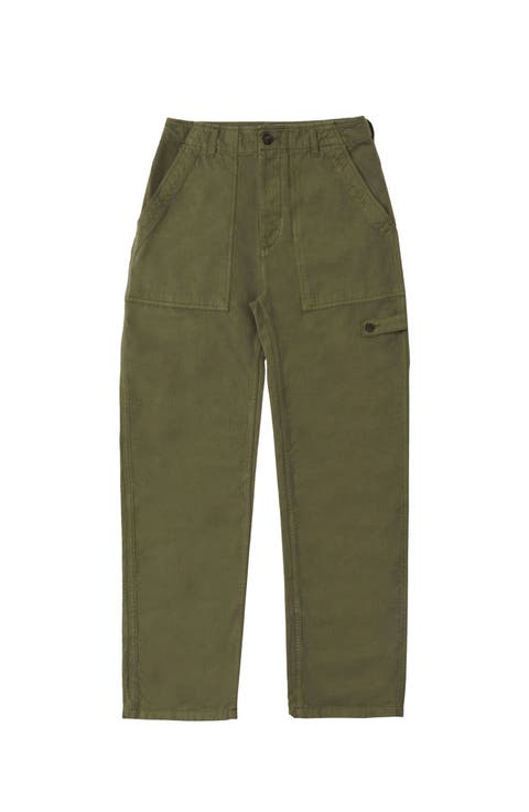 Jerryt Herringbone Cotton Fatigue Trousers