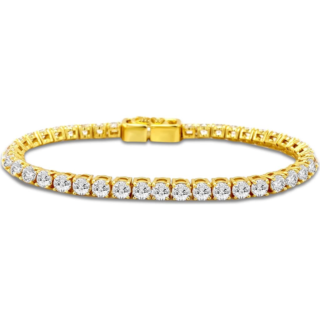 Anna Zuckerman Luxe G Color 6 Carat Tennis Bracelet Four Prong Bracelet In Yellow Gold