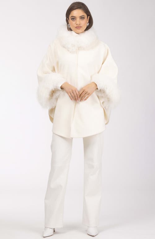 Gorski Select Wool Cape With Select Lamb Collar And Cuffs In White