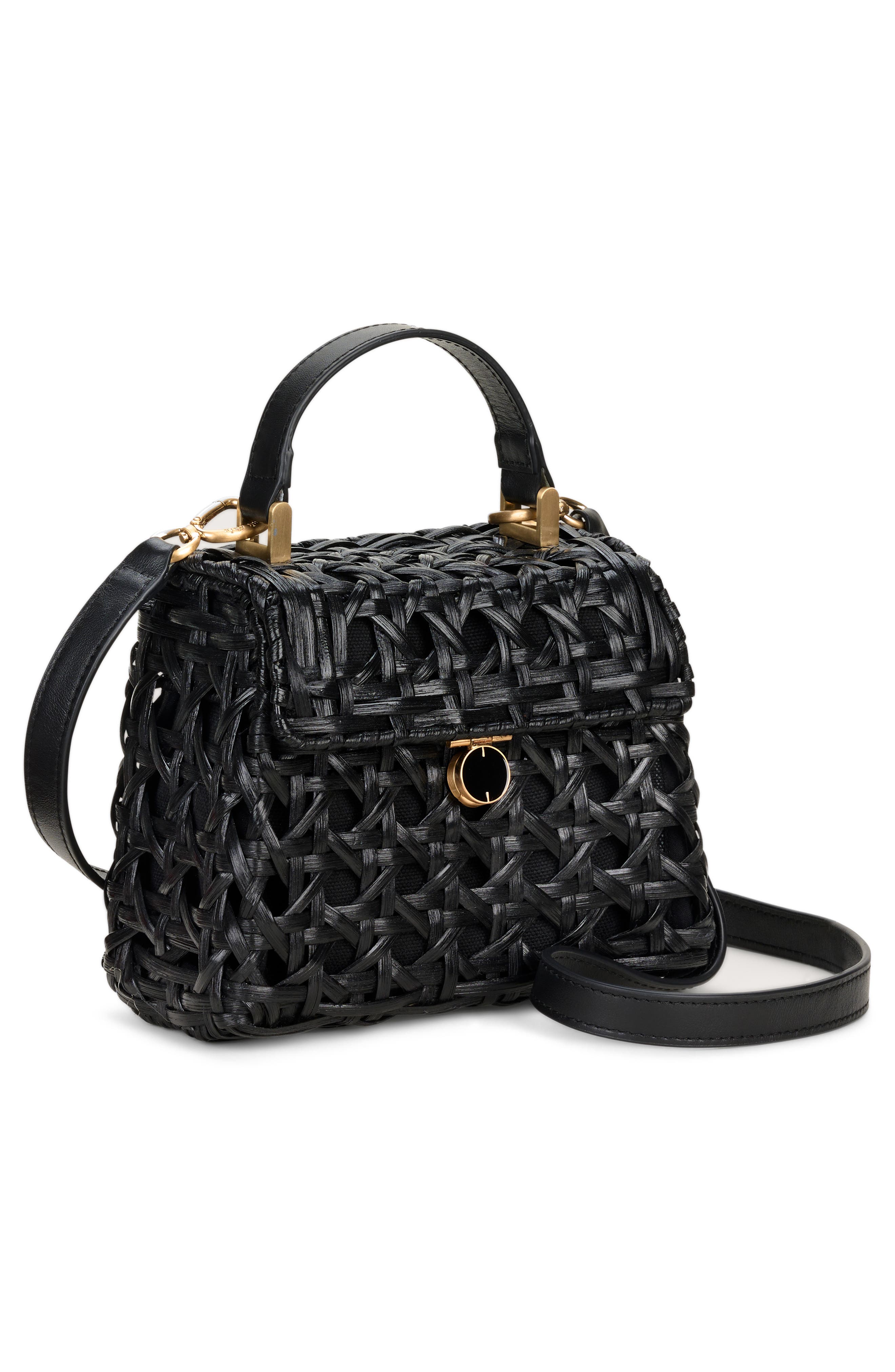 Cult Gaia Sybil Rattan Crossbody Satchel, Alternate, color, 
