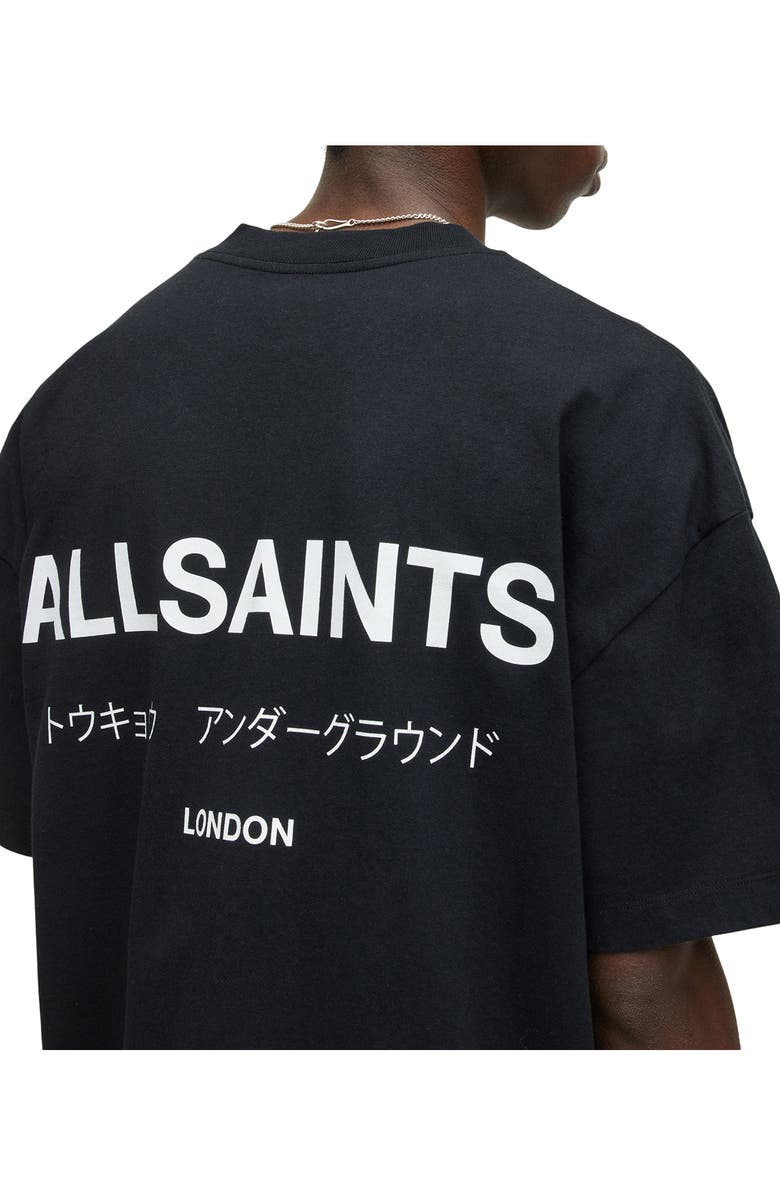 AllSaints Underground Oversize Organic Cotton Graphic T-Shirt, Alternate, color,