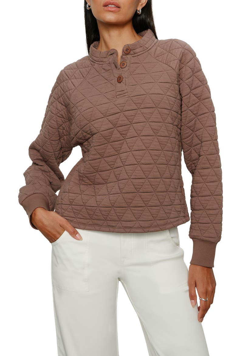 Quilted Sweatshirt, Main, color, MOREL BROWN
