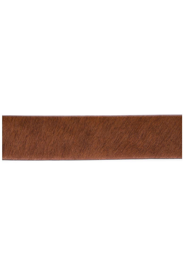 Genuine Calf Hair Western Tipped Belt, Alternate, color, BROWN- GOLD