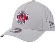 New Era Men's New Era Gray Boston Red Sox Patch 39THIRTY A-Frame M-Crown Perforated Flex Hat